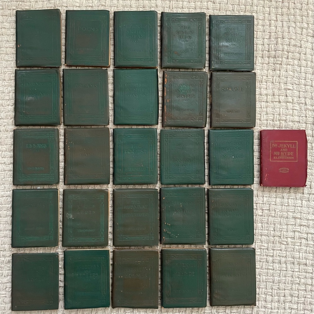 Vintage Little Leather Library Mini Book Collection, Lot of 26